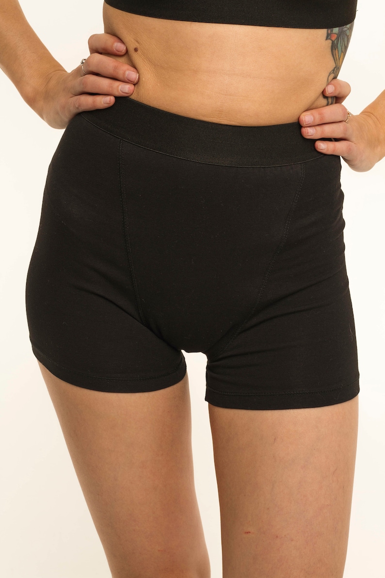 Period briefsshorts with an enlarged absorbentfor in black Etsy