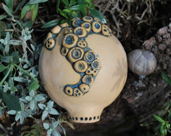Keramik Rosenkugel   SONNE  Gartendeko getöpfert  Steinzeug