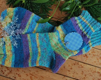 Kinder Strickstrümpfe Stricksocken Wollsocken 35/36 Handarbeit