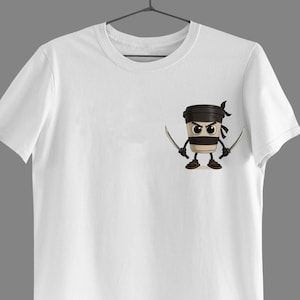 Cappuccino Assassino Funny Italian Brainrot Meme Minimalistic Logo Men&#39;s Unisex Women&#39;s Printed Cotton T-shirt Top Tee