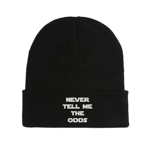 Never Tell Me the Odds Funny Movie Embroidered Beanie Hat Winter Autumn Cap
