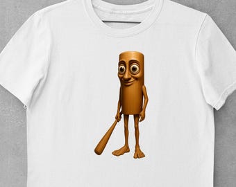 Tung Tung Sahur Italienische Brainrot Unisex Herren Damen Gedruckt Baumwolle T-Shirt Top T-Shirt