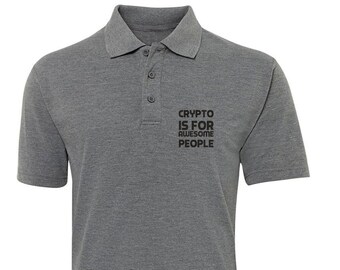 Crypto Is For Awesome People Bitcoin Embroidered Men's Cotton Classic Polo Shirt