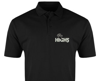 High5 Funny Slogan Embroidered Men's Cotton Classic Polo Shirt