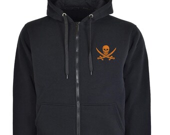 Amazon.com: ZH full zip hoodie, Pirates skull head