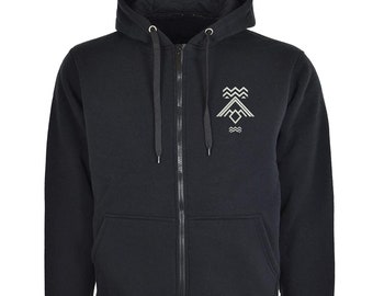 Twin Peaks Symbol Embroidered Unisex Men's Cotton Zipped Hoodie Jumper Soft Comfortable