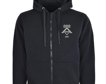 Twin Peaks Symbole Brodé Unisexe Homme Coton Zippé Sweat à Capuche Pull Doux Confortable