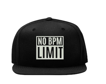 No Bpm Limit Funny Slogan Sport Training Embroidered Snapback Cap Fullcap Flat Bill Cap Hip Hop Hat