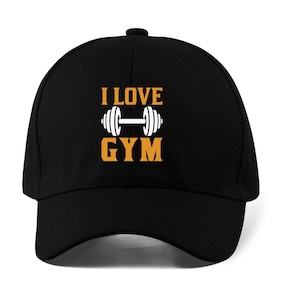 I Love Gym Workout Training Unisex DTF Printed Logo Baseball Cap Dad Hat Sport Cap