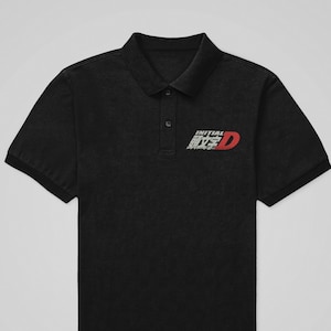 Initial D Anime Manga Logo Bestickt Männer Baumwolle Classic Polo Shirt