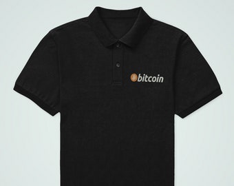 Polo classique en coton brodé Bitcoin Classic Logo Crypto Lover Trader pour homme