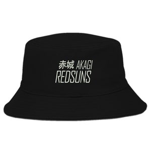 Akagi Redsuns Initial D Anime Manga Recycled Polymers Breathable Embroidered Bucket Hat Summer Cap Unisex