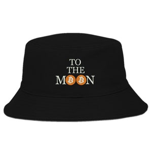 Bitcoin To The Moon Crypto Recycled Polymers Breathable Embroidered Bucket Hat Summer Cap Unisex