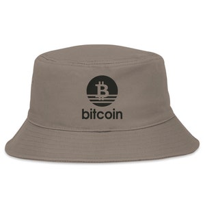 Bitcoin Old School Style Logo Crypto Recycled Polymers Breathable Embroidered Bucket Hat Summer Cap Unisex