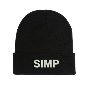 Simp Funny Logo Embroidered Beanie Hat Winter Autumn Cap Warm Soft Comfortable