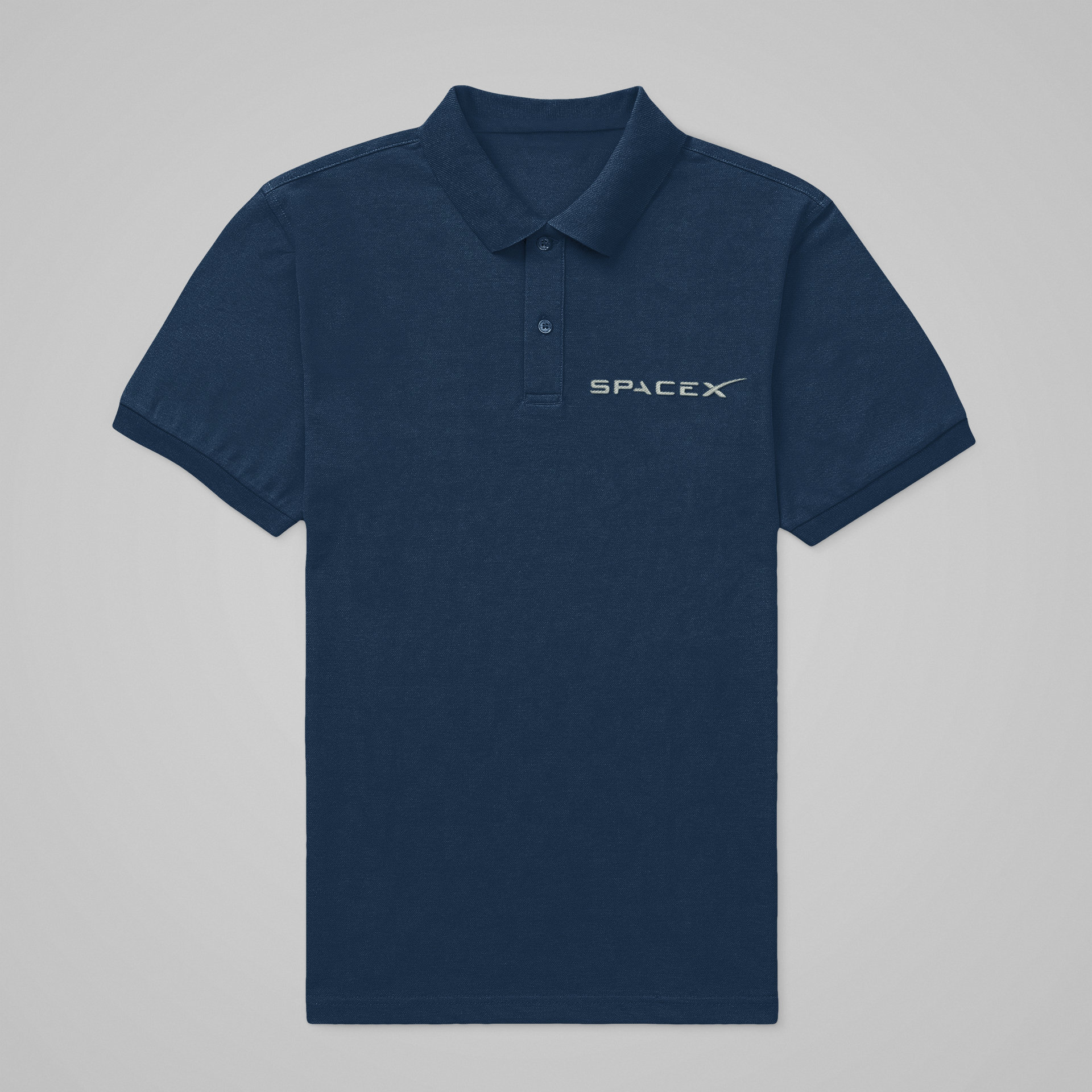 Discover Spacex Space Technologies Elon Musk Embroidered Polo Shirt