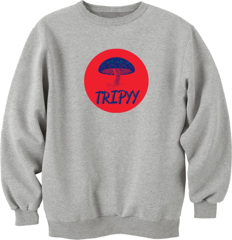 Trippy Mushroom Hallucination Glitch Logo Unisex Men/'s Cotton Trendy Printed Sweatshirt Jumper Pullover