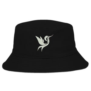 Hummingbird Logo minimaliste De qualité supérieure Polymères recyclés Respirant Brodé Seau Chapeau Été Casquette Unisexe