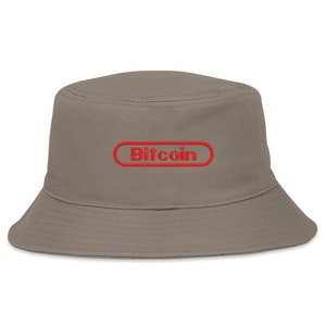Bitcoin Old School Style Gaming Logo Crypto Recycled Polymers Breathable Embroidered Bucket Hat Summer Cap Unisex