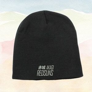 Akagi Redsuns initial D Anime Manga Embroidered Beanie Cap Winter Autumn Hat Soft Comfortable