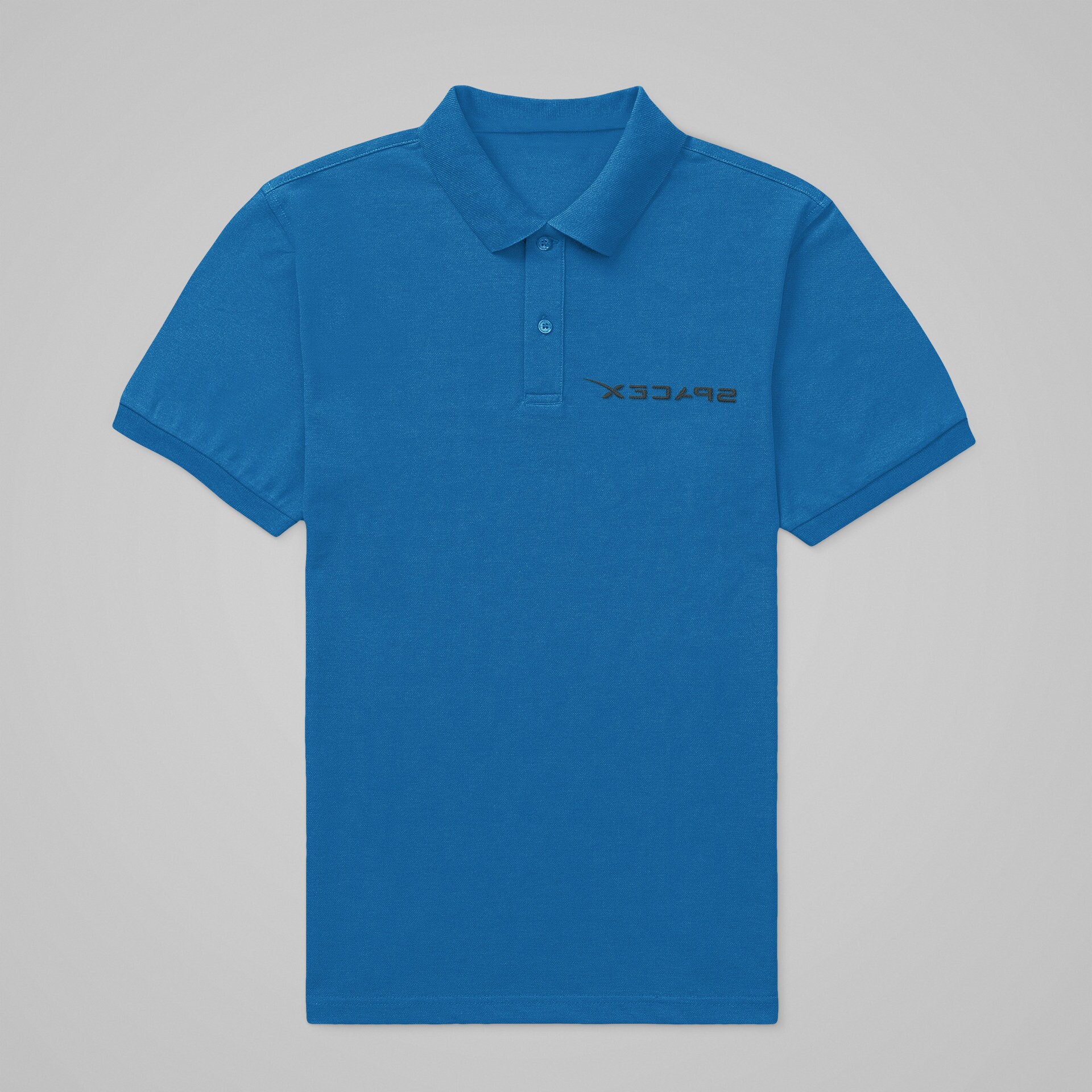 Discover Spacex Space Technologies Elon Musk Embroidered Polo Shirt