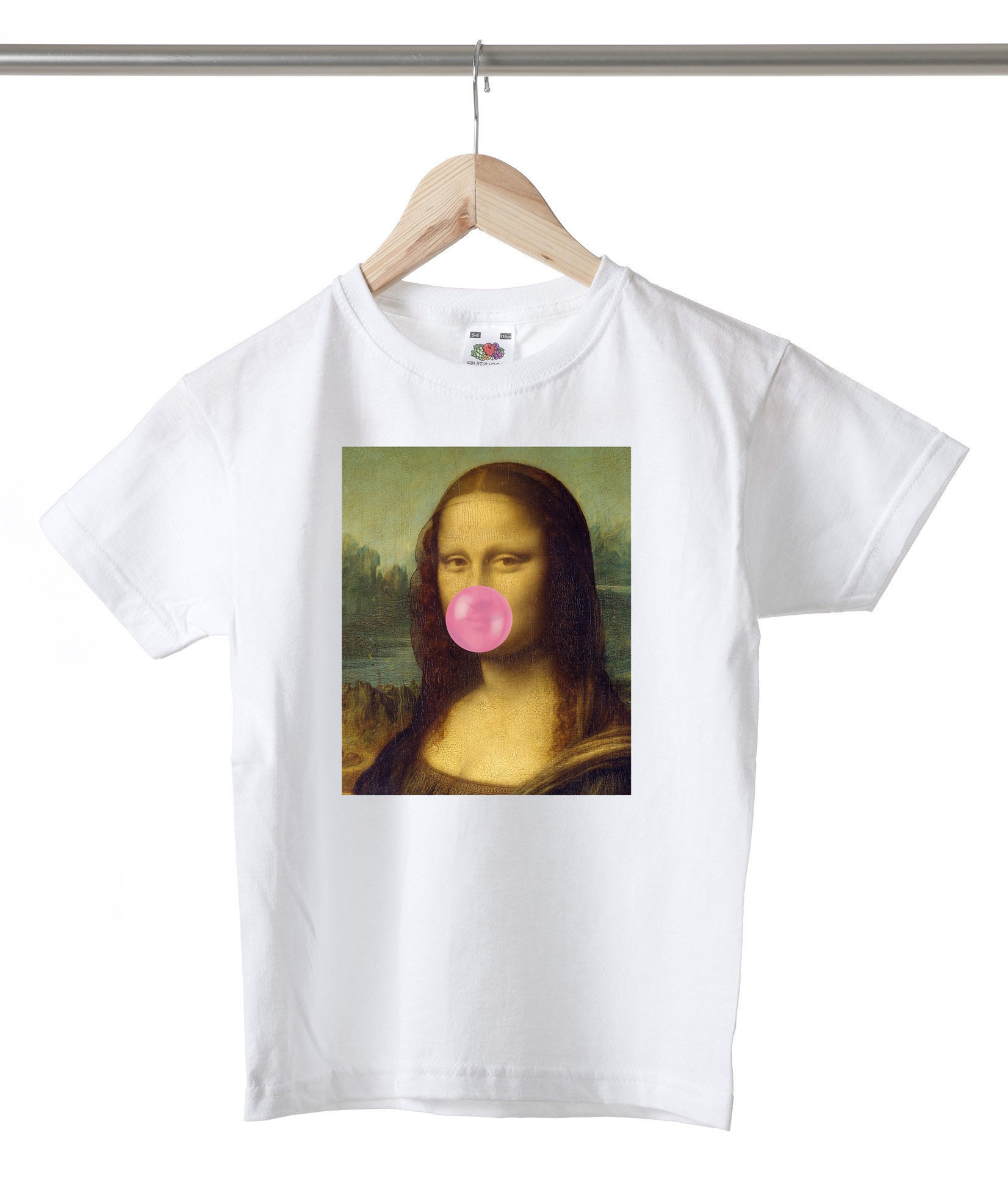 Mona Lisa Bubble Gum Funny Parody Unisex Kids Girls Boys Cotton