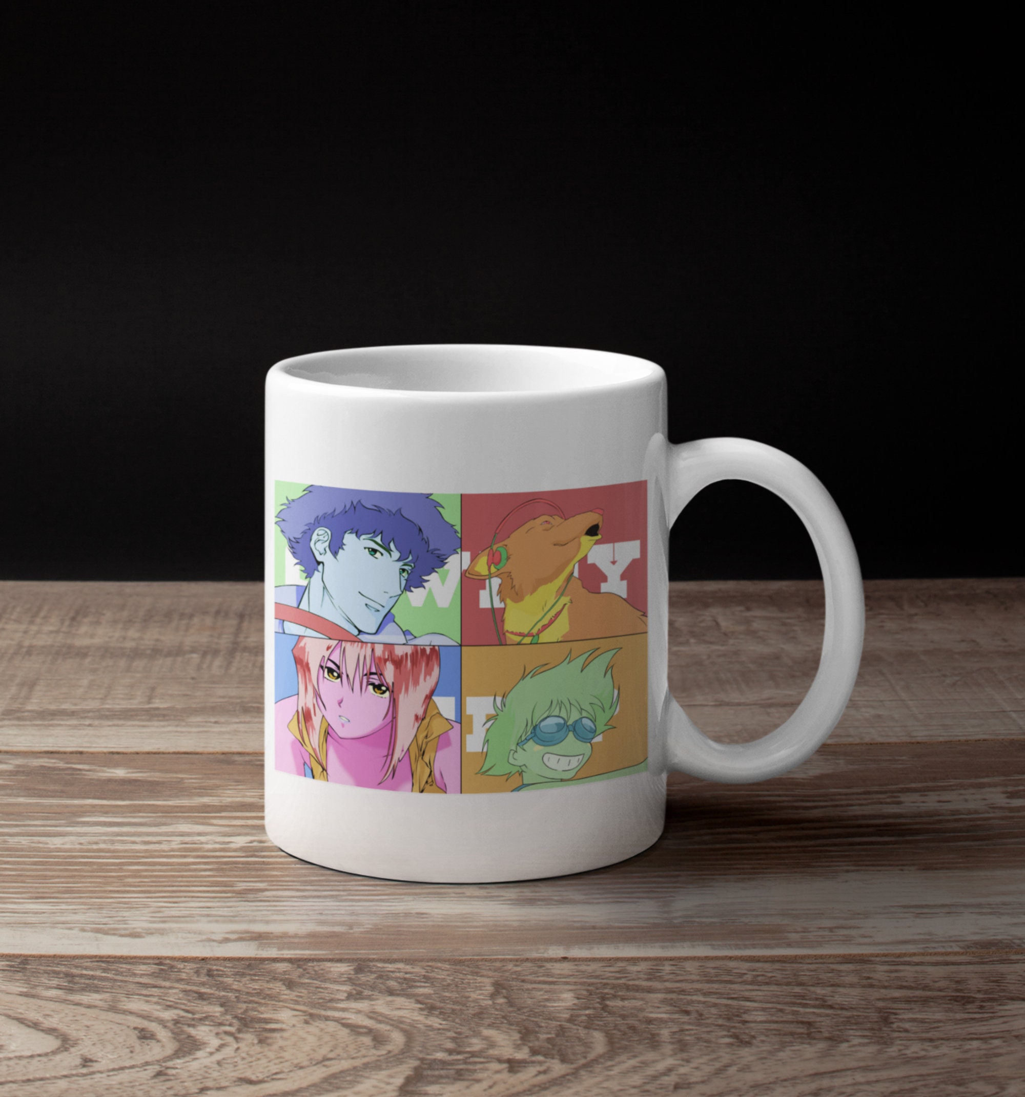Cowboy Bebop Anime Characters Art Custom Made Ceramic Coffee Etsy