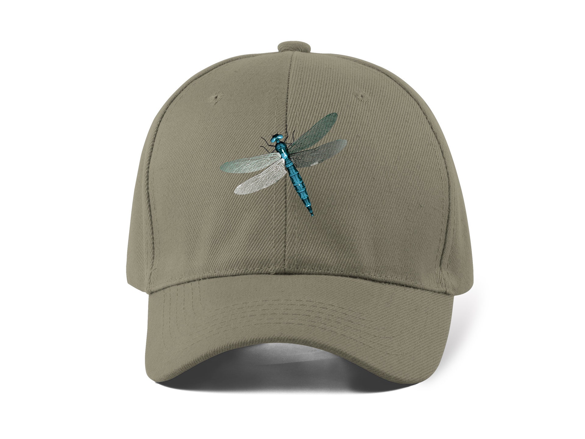 New Custom Designed Light Blue Distressed Baseball Cap w Blue & White Dragonfly Goorin Break The Mold Trucker Hat, Chalk, 100% Polyester  main image 4