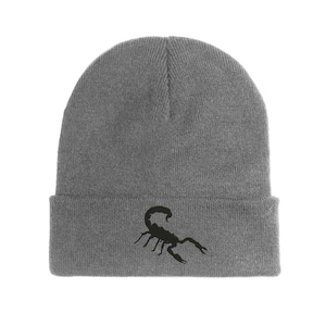 Czapka beanie z haftowanym logo Skorpiona, zimowa, jesienna, ciepła, miękka i wygodna