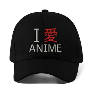 I Love Anime Embroidered Baseball Cap Dad Hat Sport Cap Unisex