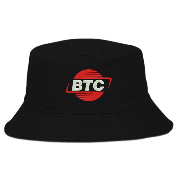 Bitcoin BTC Vaporwave Style Logo Recycled Polymers Breathable Embroidered Bucket Hat Summer Cap Unisex