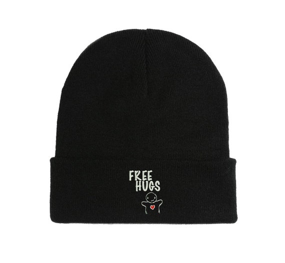 Unisex Embroidered Beanie Hats Winter Funny Knit Hat, Black I Don main image 4