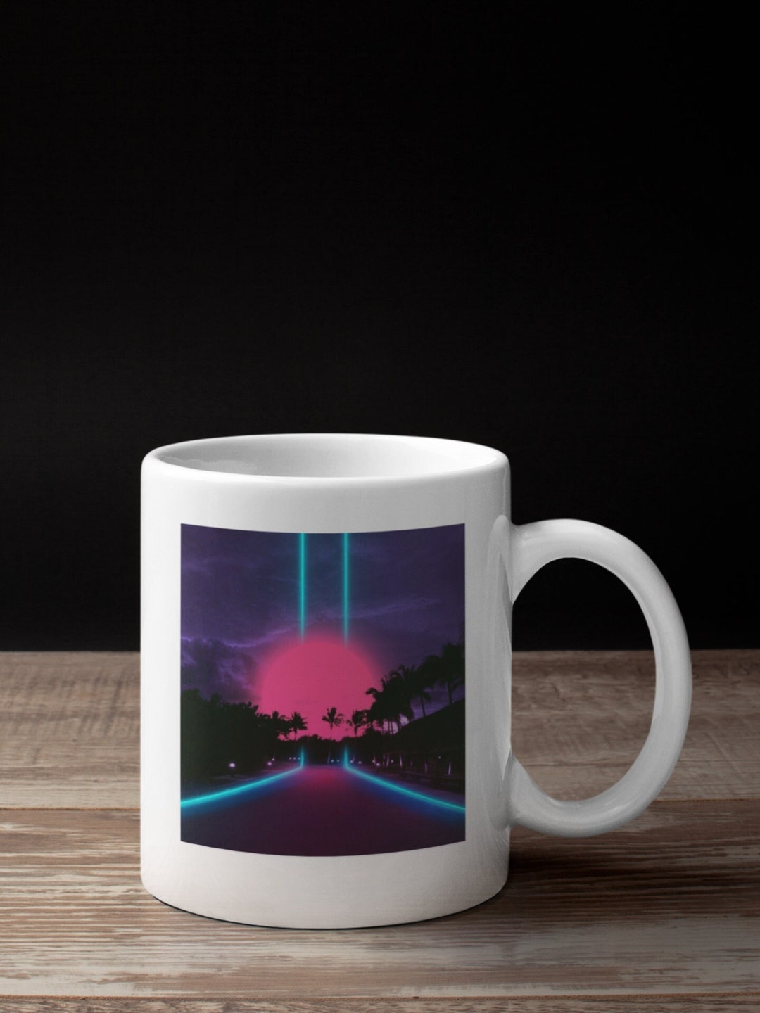 Synthwave Popart Miami Nights Vaporwave Aesthetics Custom Made Ceramic ...