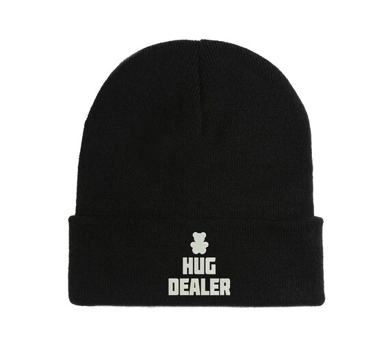 Hug Dealer Funny Embroidered Beanie Hat Winter Autumn Cap 