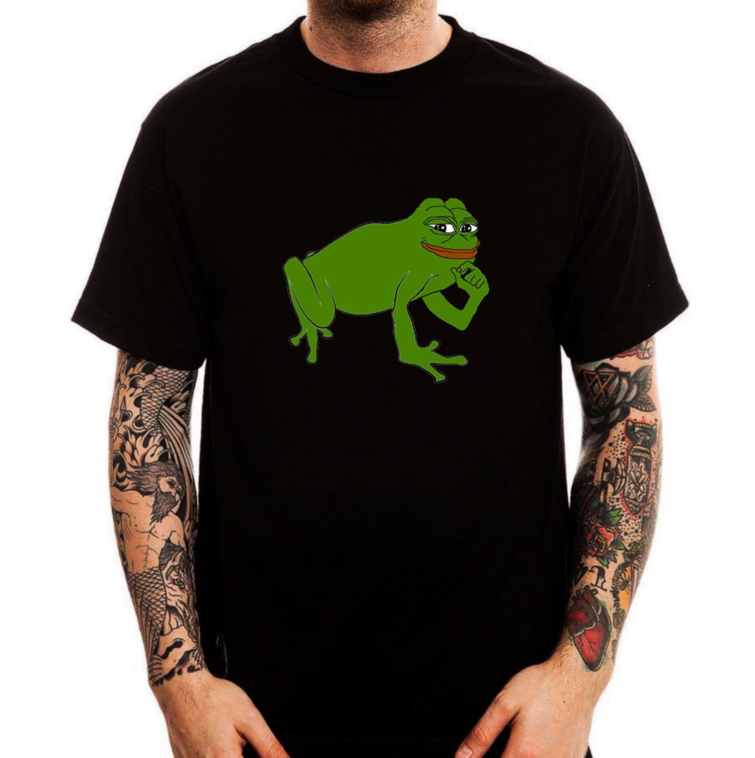 der ovre undertøj Glatte Pepe Frog Meme Internet Sad Men's T-shirt Cotton Trendy - Etsy