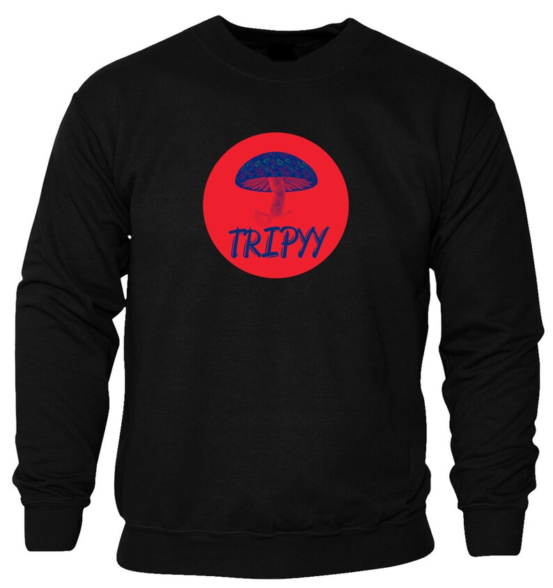 Trippy Mushroom Hallucination Glitch Logo Unisex Men/'s Cotton Trendy Printed Sweatshirt Jumper Pullover