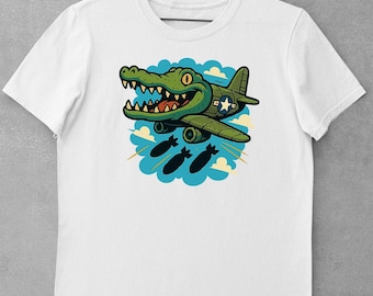 Bombardiro Crocodilo Italian Brainrot Meme Men's Unisex Women's Printed Cotton T-shirt Top Tee