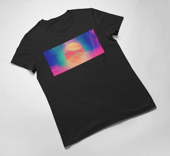 Vaporwave Bye Sad Miami Retro Aesthetic Trendy Men/'s Cotton T-shirt Top Tee
