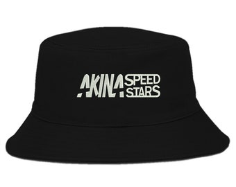 Akina Speed Stars Initial D Anime Polymères recyclés Respirant Seau Brodé Chapeau d’été Casquette Unisexe