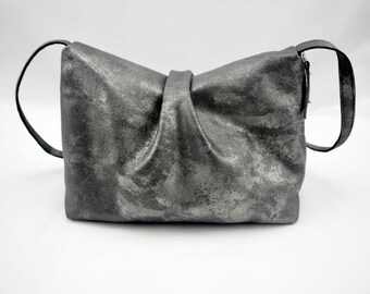 Sac en cuir argent