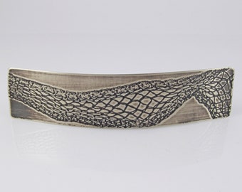 Snakeskin hair clip nickel silver