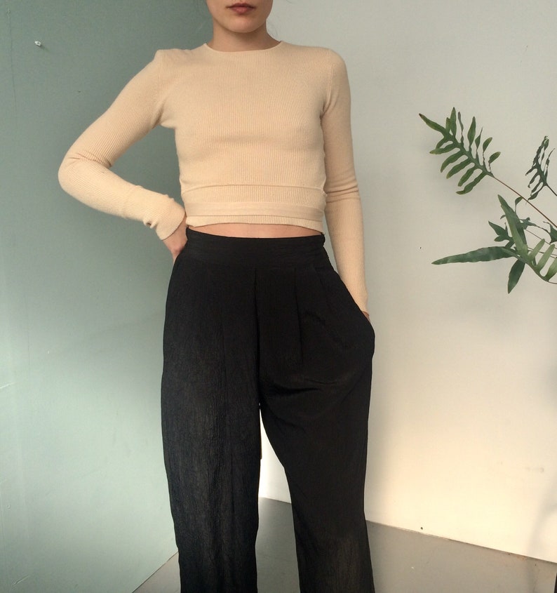 Black pleated palazzo trousershigh waistsize 10