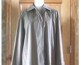 Vintage London Fog Trench Coat - Khaki Brown, Mod 1980s, Size 12