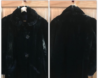 Pretty Vintage Fun Faux Fur Swing Style Coat XS