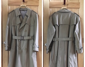 Vintage Lord Taylor Trench Coat Grey Trench Oversized Trench