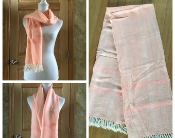 Pretty Peachy Pinkish/Coral Knit Scarf