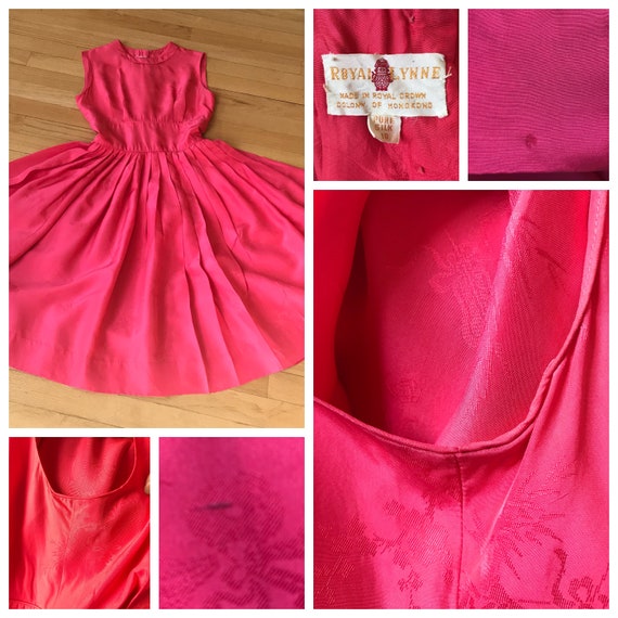 Gorgeous Vintage 1950's Deep Fuchsia/Pinky Red 10… - image 10