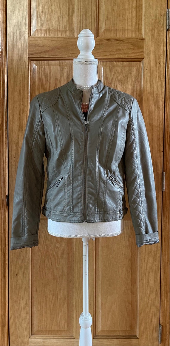 Soft Gray Leather Jacket by  Revue Size M