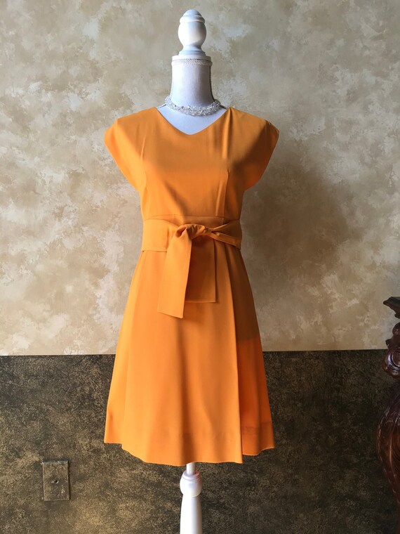 Vintage Vibrant Orange 1980s Dress