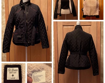 Soft Quilted Black Jacket by Ci Sono Size Large Etsy